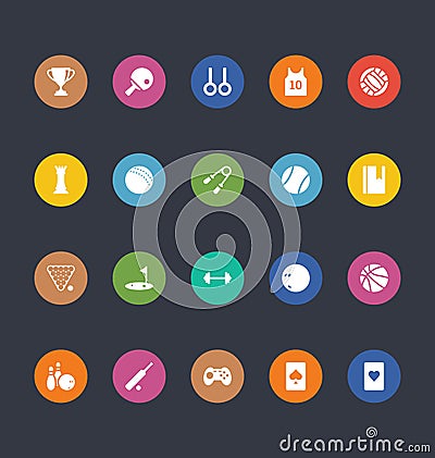 Glyphs Colored Vector Icons 47 Stock Photo