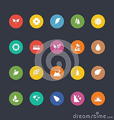 Glyphs Colored Vector Icons 50 Stock Photo