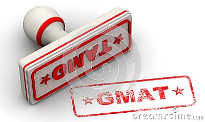 GMAT. Graduate Management Admission Test. Seal and imprint Stock Photo