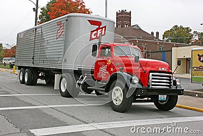 1951 GMC Contract Freighters Truck & Trailer Editorial Stock Photo