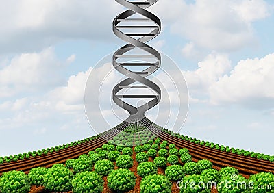 GMO Farming Science Cartoon Illustration