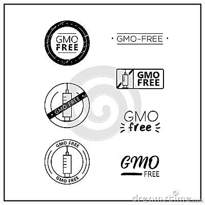 GMO-free logos Stock Photo