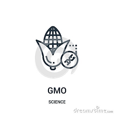 gmo icon vector from science collection. Thin line gmo outline icon vector illustration. Linear symbol for use on web and mobile Vector Illustration