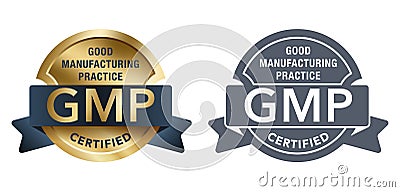 GMP certified badge. Good manufacturing practices Vector Illustration