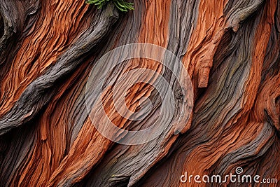 Gnarled Redwood tree texture skin. Generate Ai Stock Photo