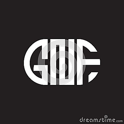 GNF letter logo design on black background. GNF creative initials letter logo concept. GNF letter design.GNF letter logo design on Vector Illustration