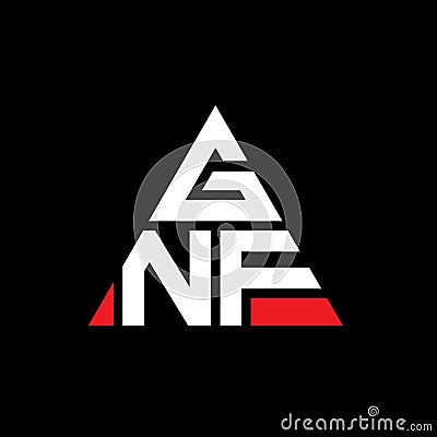 GNF triangle letter logo design with triangle shape. GNF triangle logo design monogram. GNF triangle vector logo template with red Vector Illustration