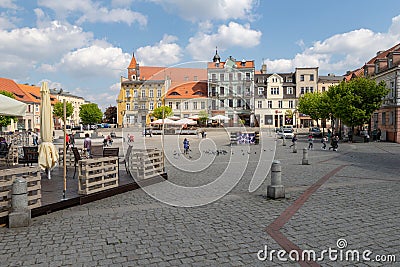 Gniezno, Wielkopolskie Voivodship / Poland - May, 8, 2019: Rynek Polskiego historic city. Place of the birth of a Christian in Editorial Stock Photo