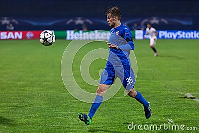 GNK Dinamo Zagreb VS FC Sevilla. Borna SOSA (35) runing for ball. Editorial Stock Photo