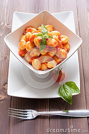 Gnocchi al pomodoro Stock Photo