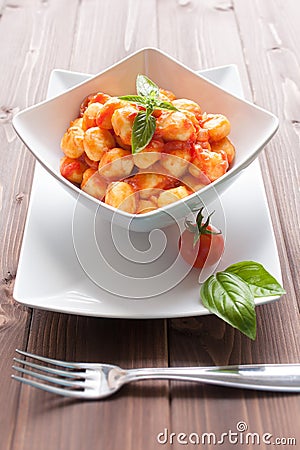 Gnocchi al pomodoro Stock Photo