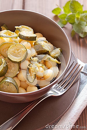 Gnocchi con zucchini Stock Photo