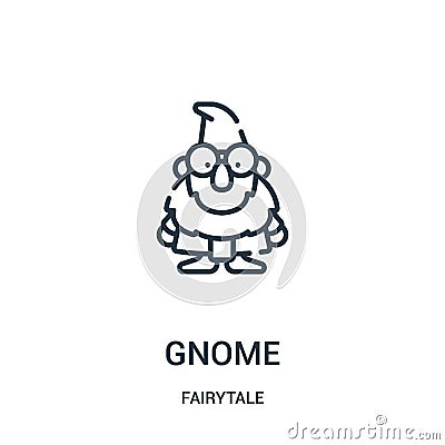 gnome icon vector from fairytale collection. Thin line gnome outline icon vector illustration Vector Illustration