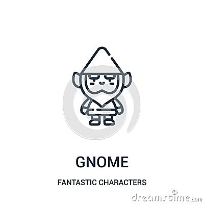 gnome icon vector from fantastic characters collection. Thin line gnome outline icon vector illustration Vector Illustration