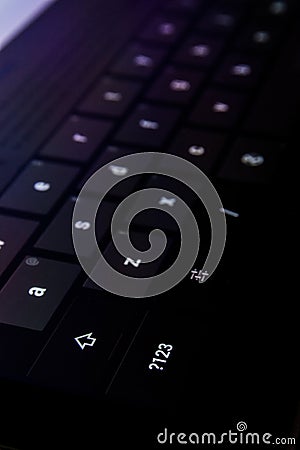 Go Enter Button Digital Keyboard Flat Keys Buttons Press Finger Black Stock Photo