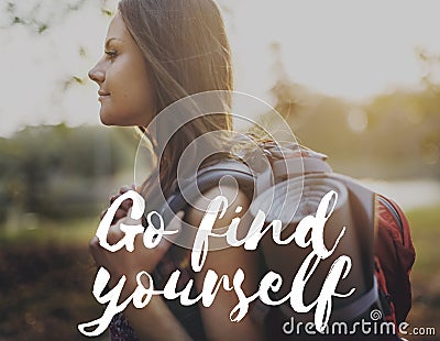 Go Find Yourself Aspirations Goal Success Concept Stock Photo