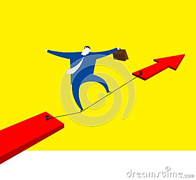 Go forward to success with risk. Stock Photo