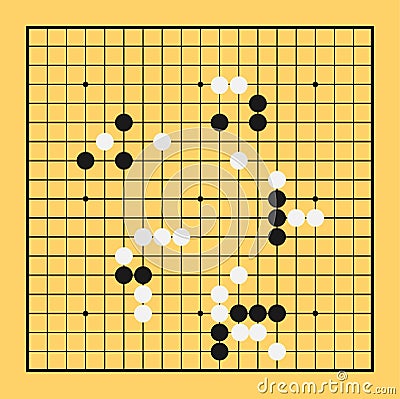 Go game board chinese vector. Play illustration China baduk Vector Illustration