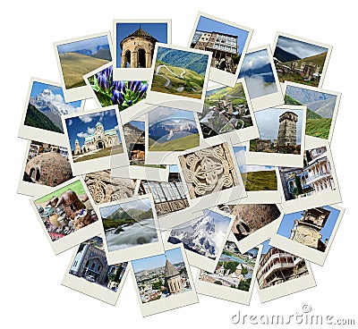 Go Georgia - Central Asia collage with photos of landmarks Stock Photo