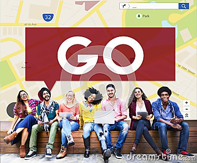 Go Going Navigation Direction Concept Stock Photo