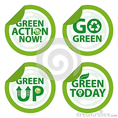 Go green badge Vector Illustration