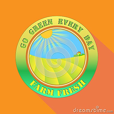 Go green every day Farm fresh Vector Illustration