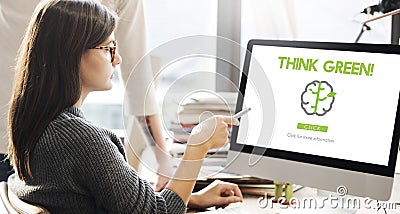 Go Green Refresh Think Green Concept Stock Photo