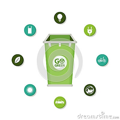 Go green sign Vector Illustration