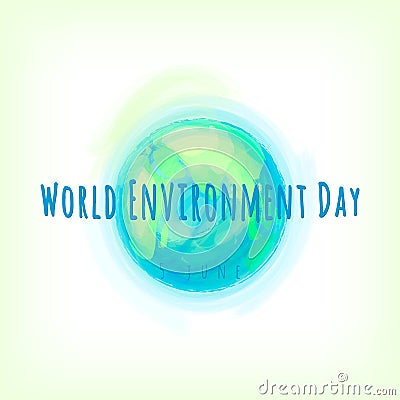 Go Green, vector illustration of mother earth globe and sign, background for World Environment Day. Vector Illustration