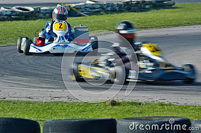 Go kart racing Stock Photo