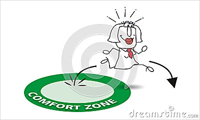 Go out his comfort zone Vector Illustration