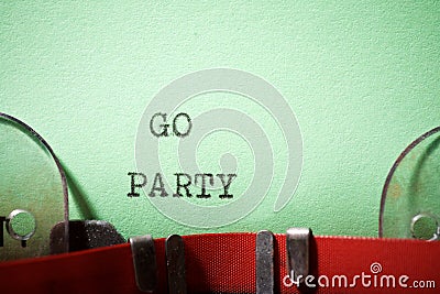 Go party text Stock Photo
