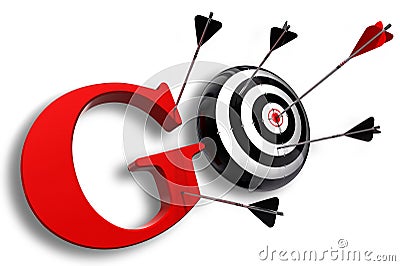 Go red word and conceptual target Stock Photo