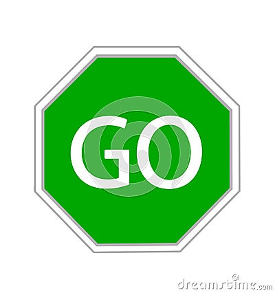 Go sign on white Vector Illustration