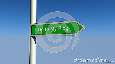Go to my blog sign Stock Photo