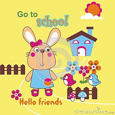 Go to school Cartoon Illustration