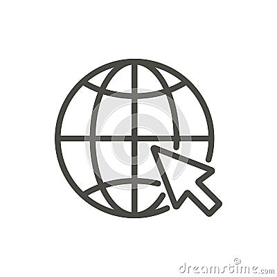 Go to web icon vector. Line website symbol. Vector Illustration