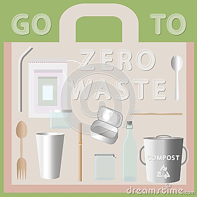 Go to zero waste Vector Illustration