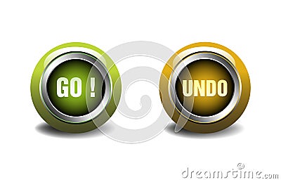 Go and undo buttons Vector Illustration