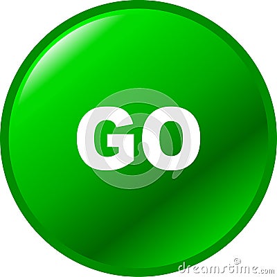 Go vector green button Vector Illustration