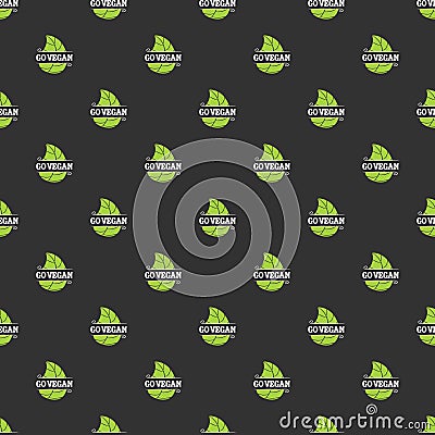 Go vegan seamless pattern Vector Illustration