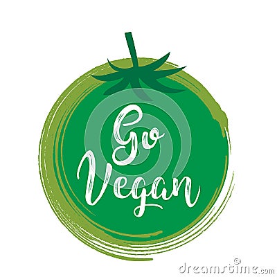 Go vegan. Vegetarian lifestyle concept. Vector Illustration