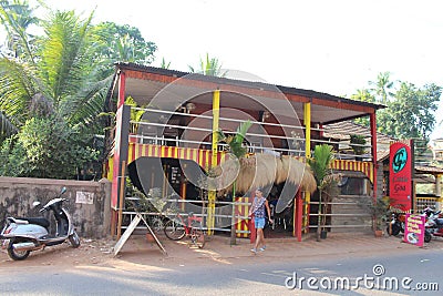 A road side restaurant in rural Goa Editorial Stock Photo