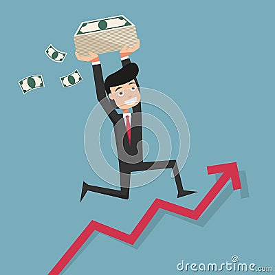 Goal achievement can bring you a lot of money Vector Illustration