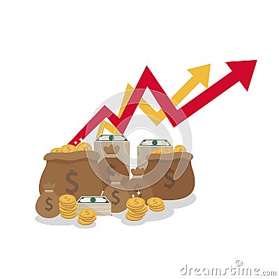 Goal achievement can bring you a lot of money Vector Illustration