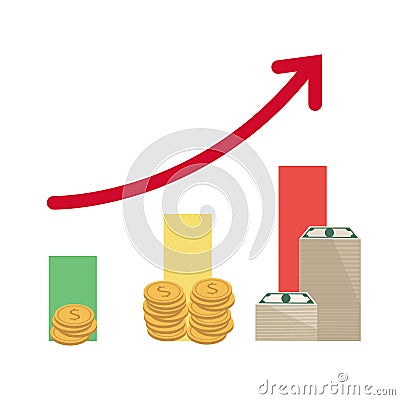 Goal achievement can bring you a lot of money Vector Illustration