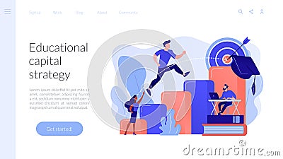 Educational trajectory concept landing page Vector Illustration