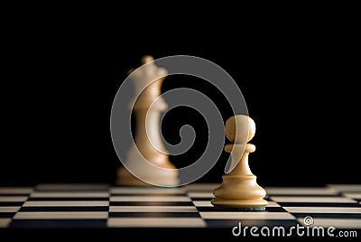 Goal. Chess. Focus on pawn Stock Photo