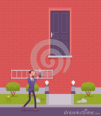 Goal hard to reach and solution Vector Illustration