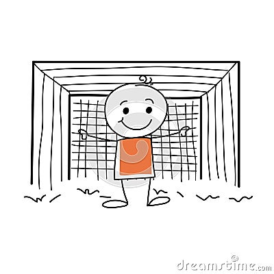 Goal keeper stick figure vector illustration Vector Illustration